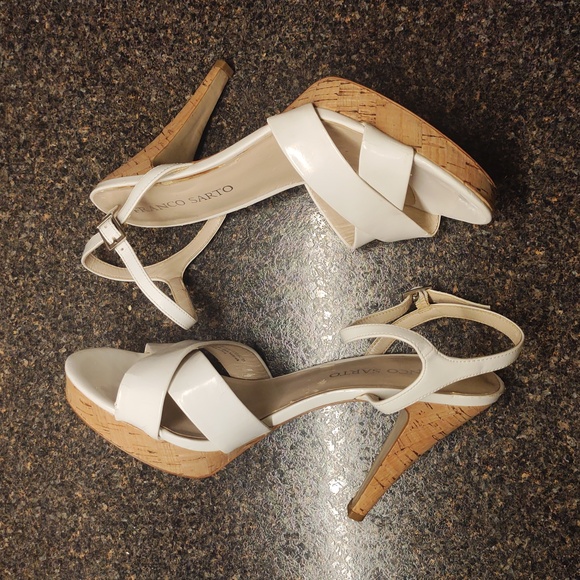 Chalk White Platform High Heel Dressy Sandals By Franco Sarto - Picture 6 of 16